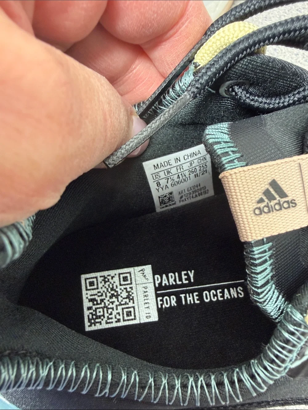 adidas Men’s Black Sneakers with Teal and Cream Accents